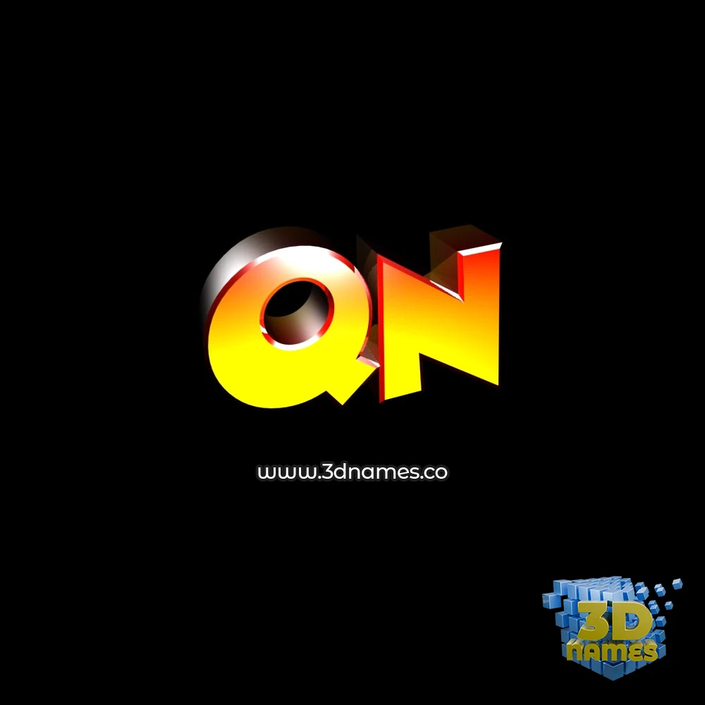qn in Black Background style - 3D name wallpaper
