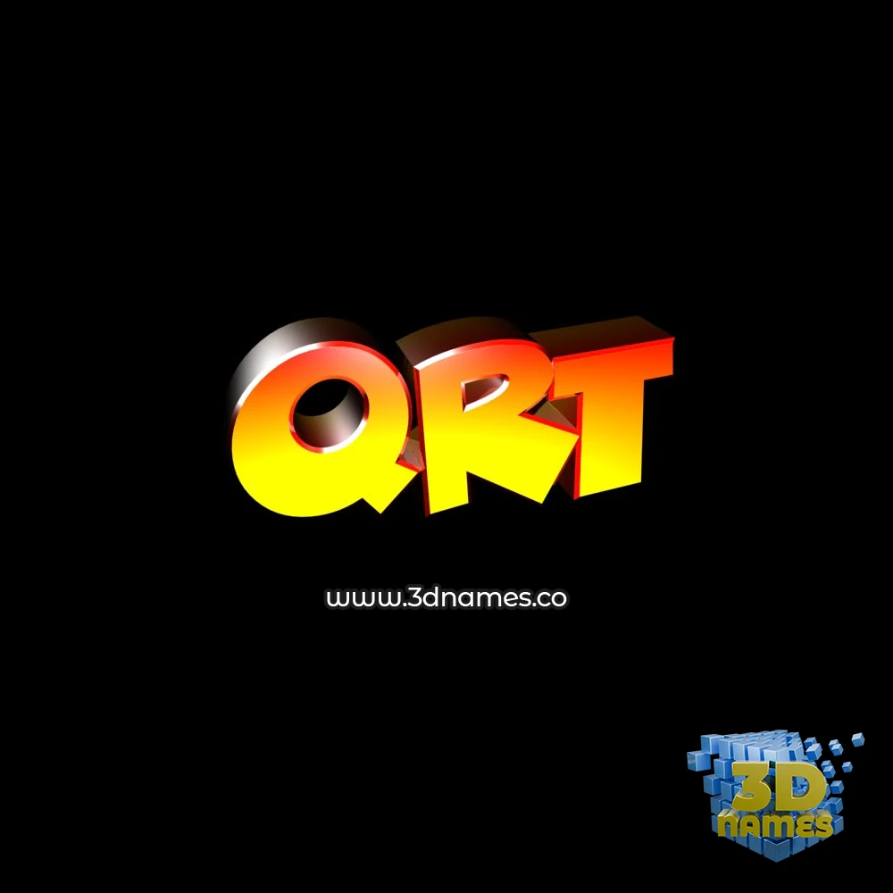 qrt in Black Background style - 3D name wallpaper