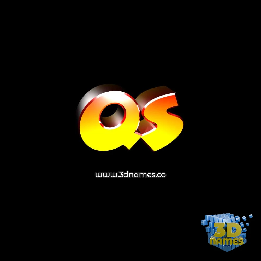 qs in Black Background style - 3D name wallpaper