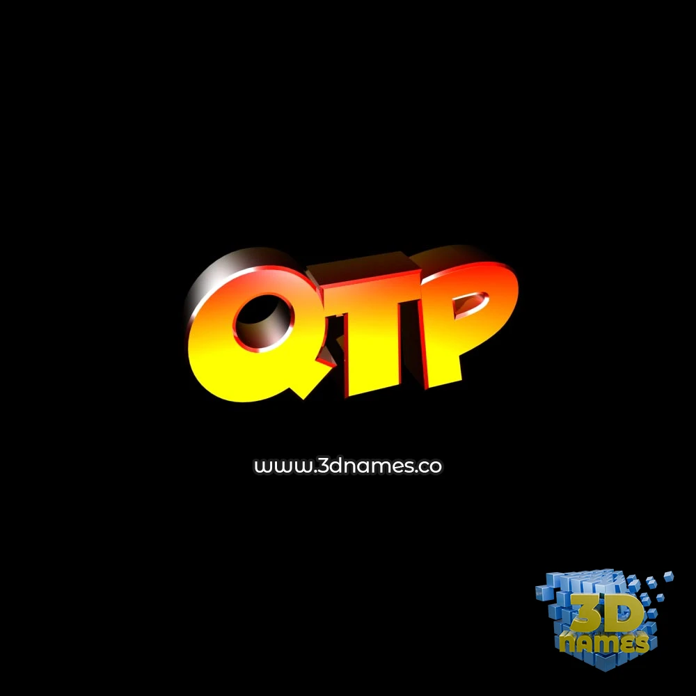 qtp in Black Background style - 3D name wallpaper