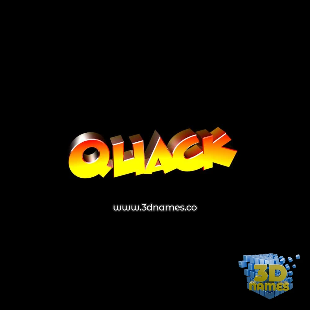 quack in Black Background style - 3D name wallpaper