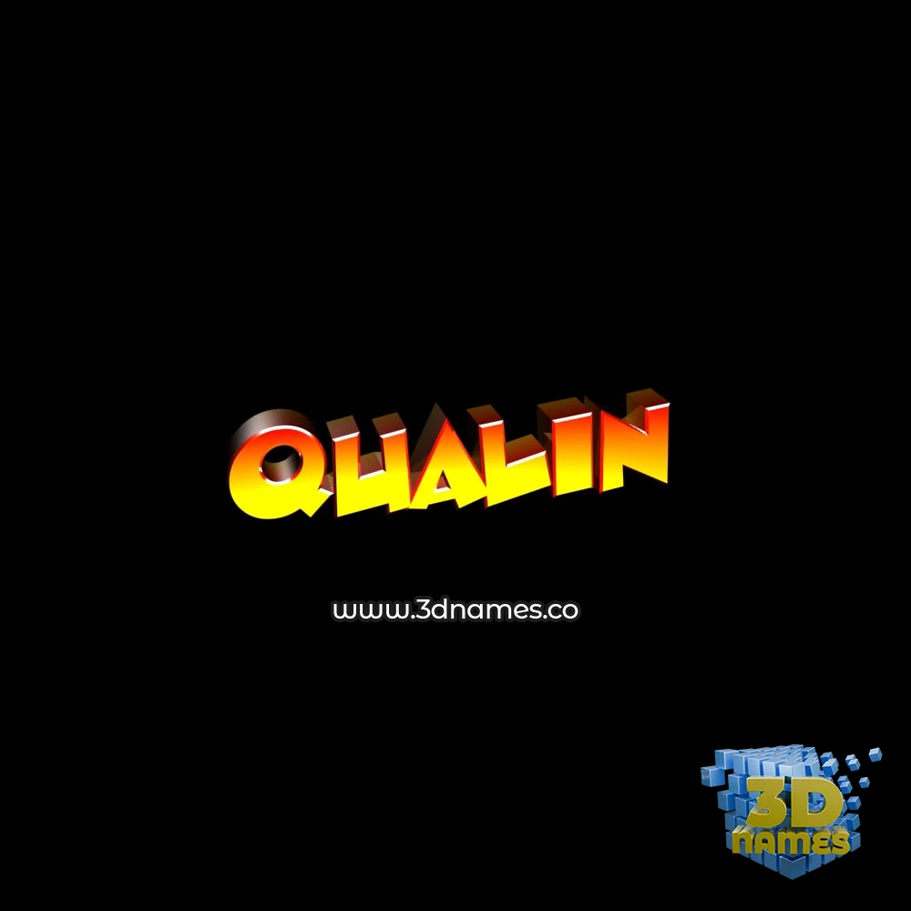 qualin in Black Background style - 3D name wallpaper
