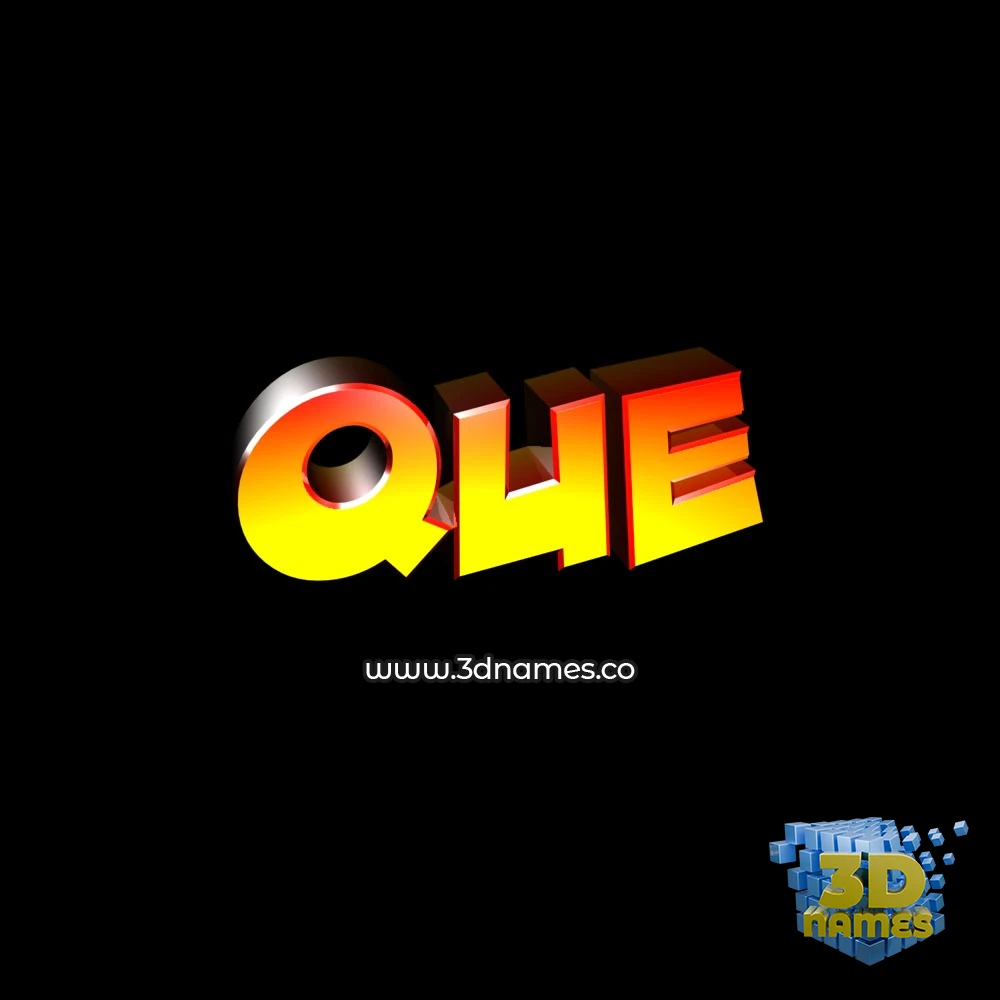 que in Black Background style - 3D name wallpaper