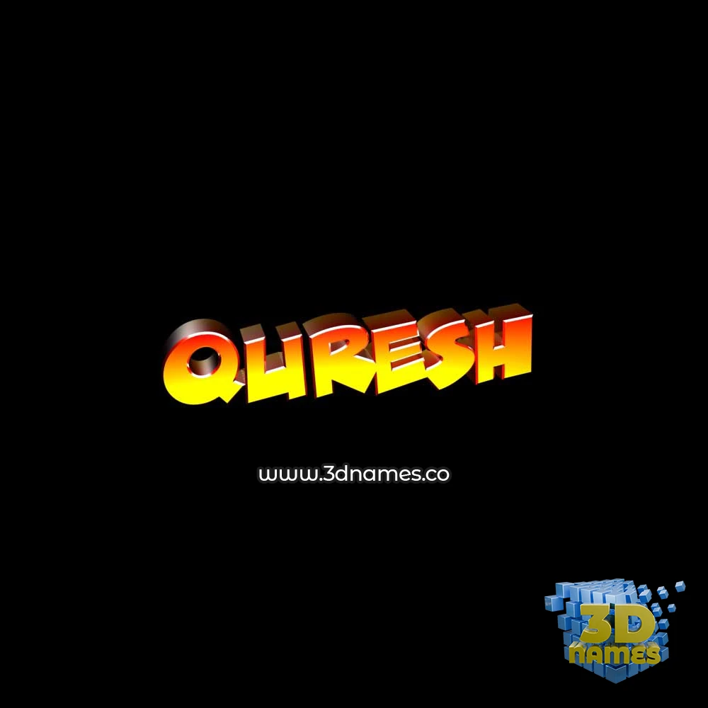 quresh in Black Background style - 3D name wallpaper