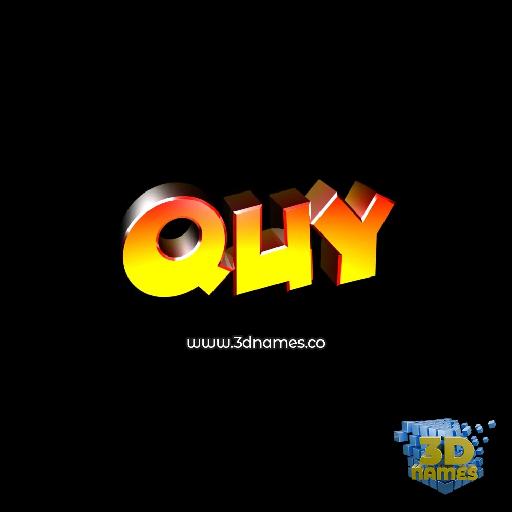 quy in Black Background style - 3D name wallpaper