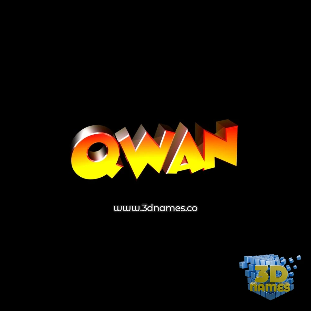 qwan in Black Background style - 3D name wallpaper