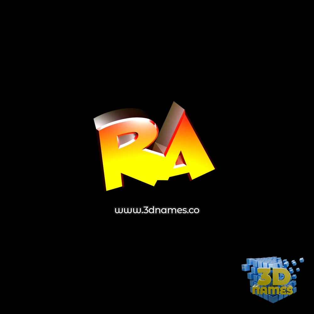 ra in Black Background style - 3D name wallpaper