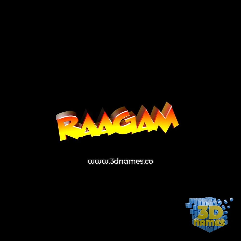 raagam in Black Background style - 3D name wallpaper