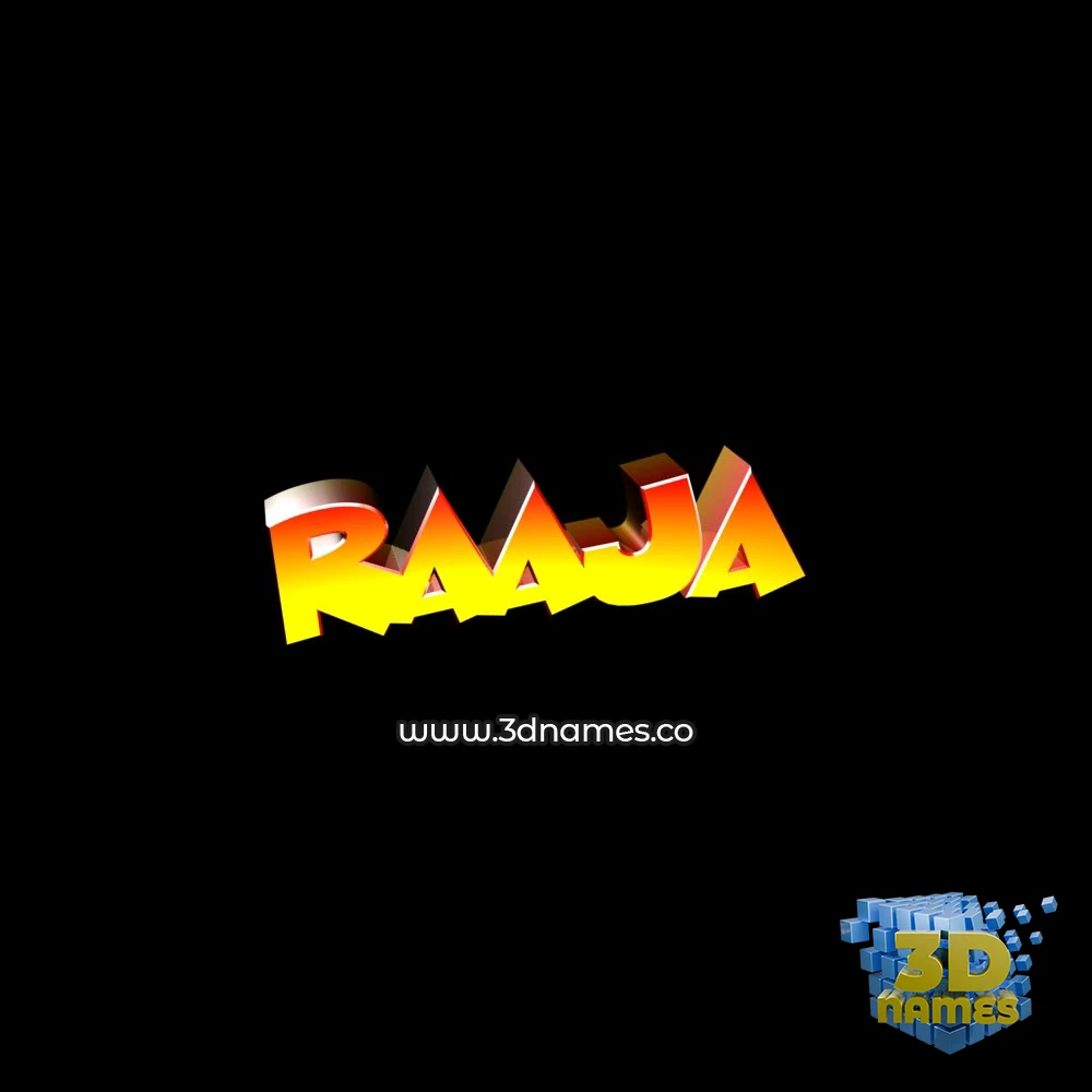 raaja in Black Background style - 3D name wallpaper