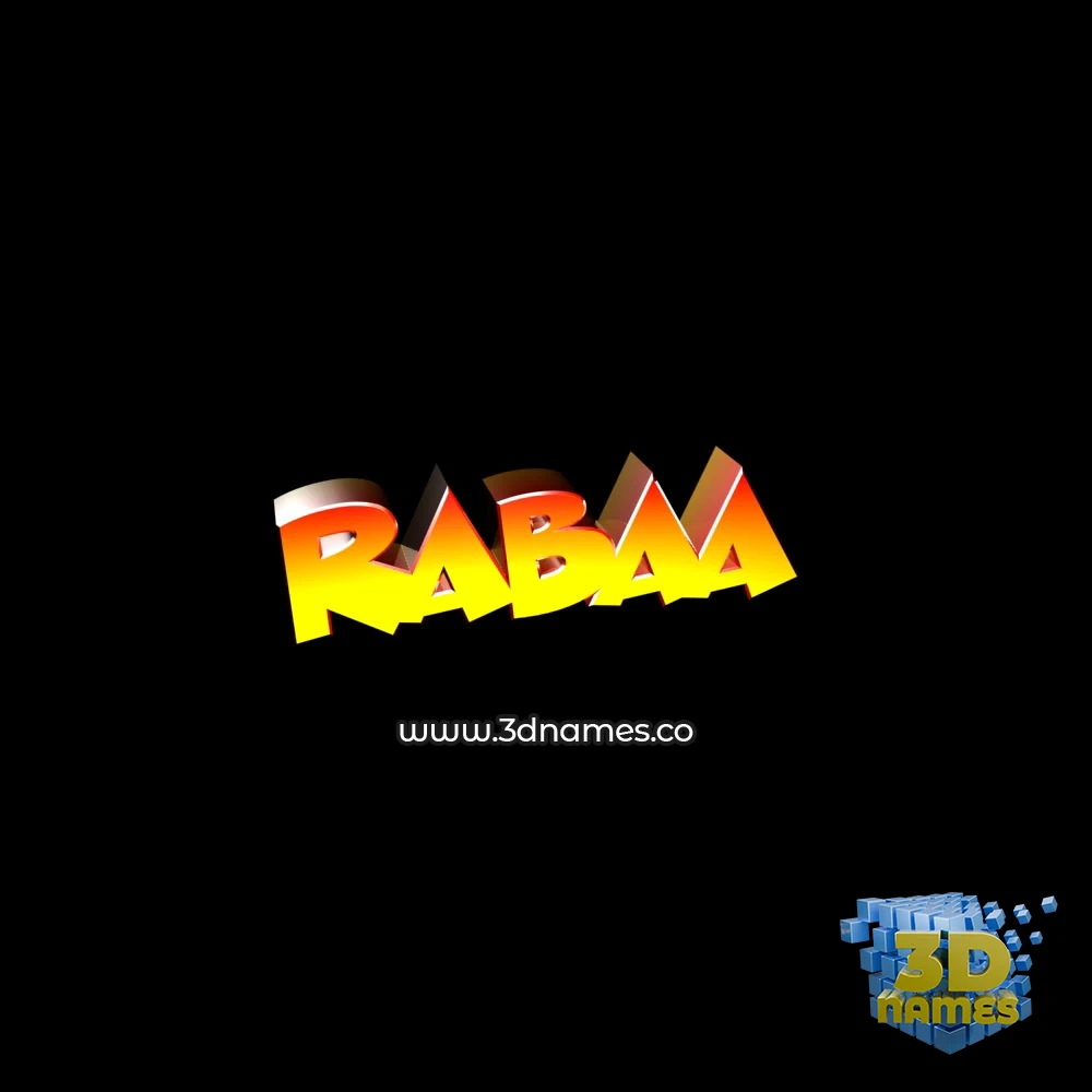 rabaa in Black Background style - 3D name wallpaper