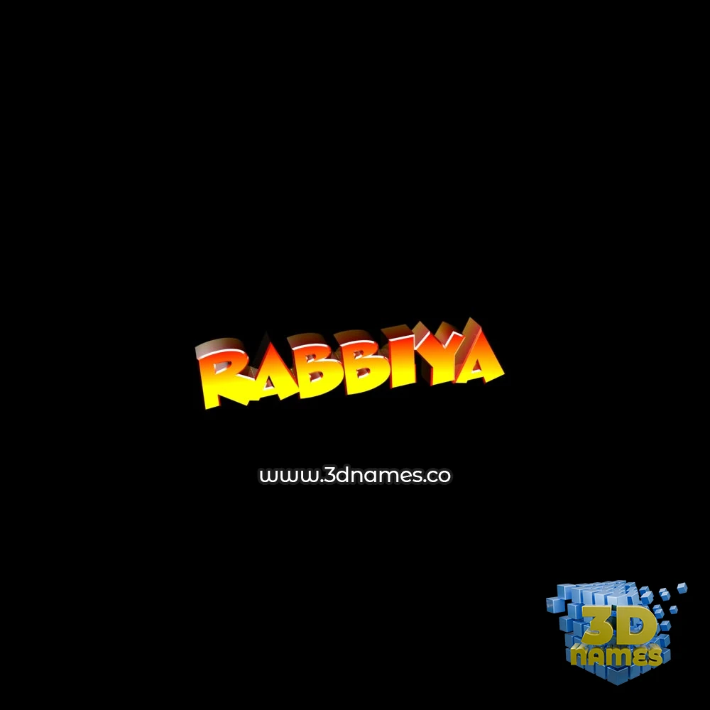 rabbiya in Black Background style - 3D name wallpaper