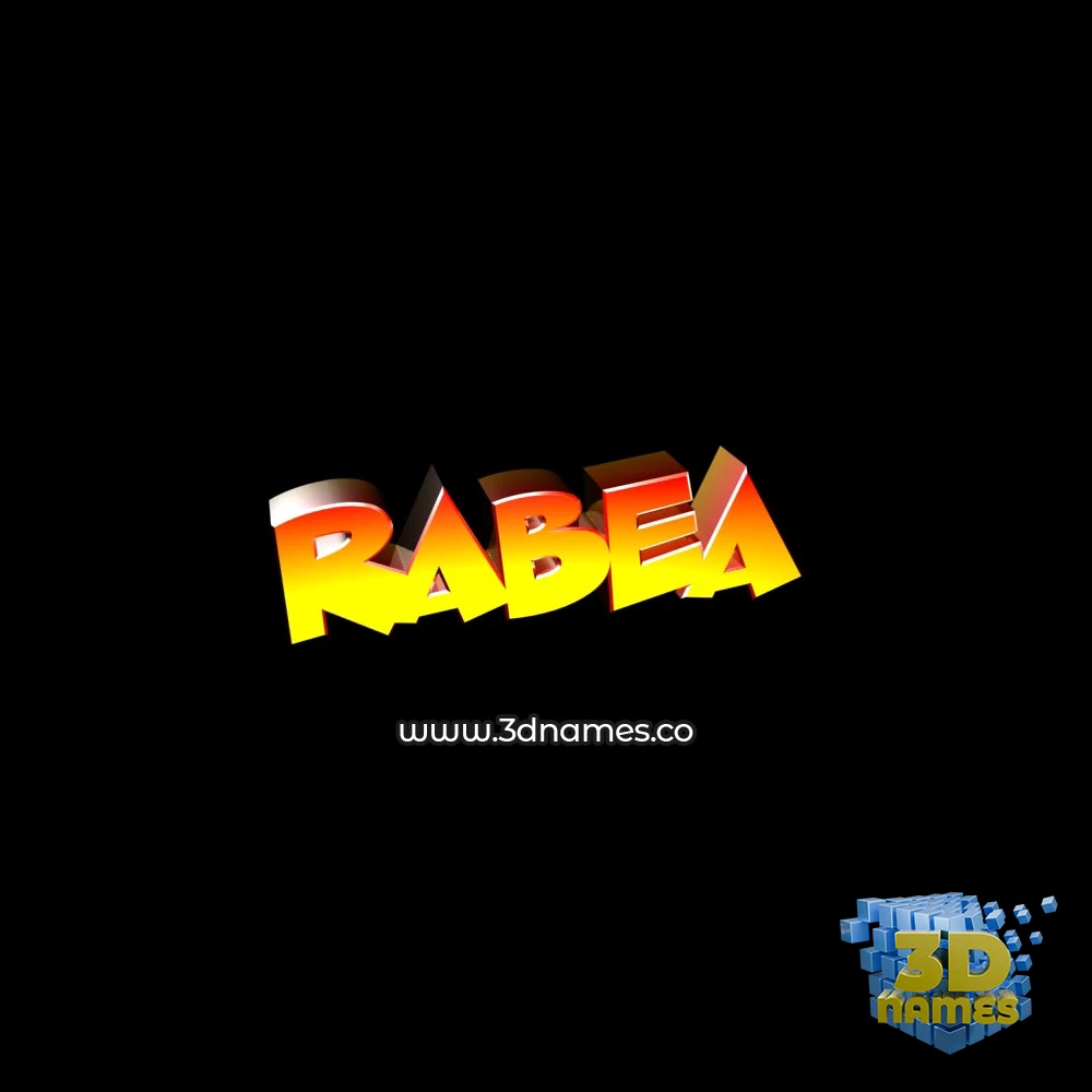 rabea in Black Background style - 3D name wallpaper