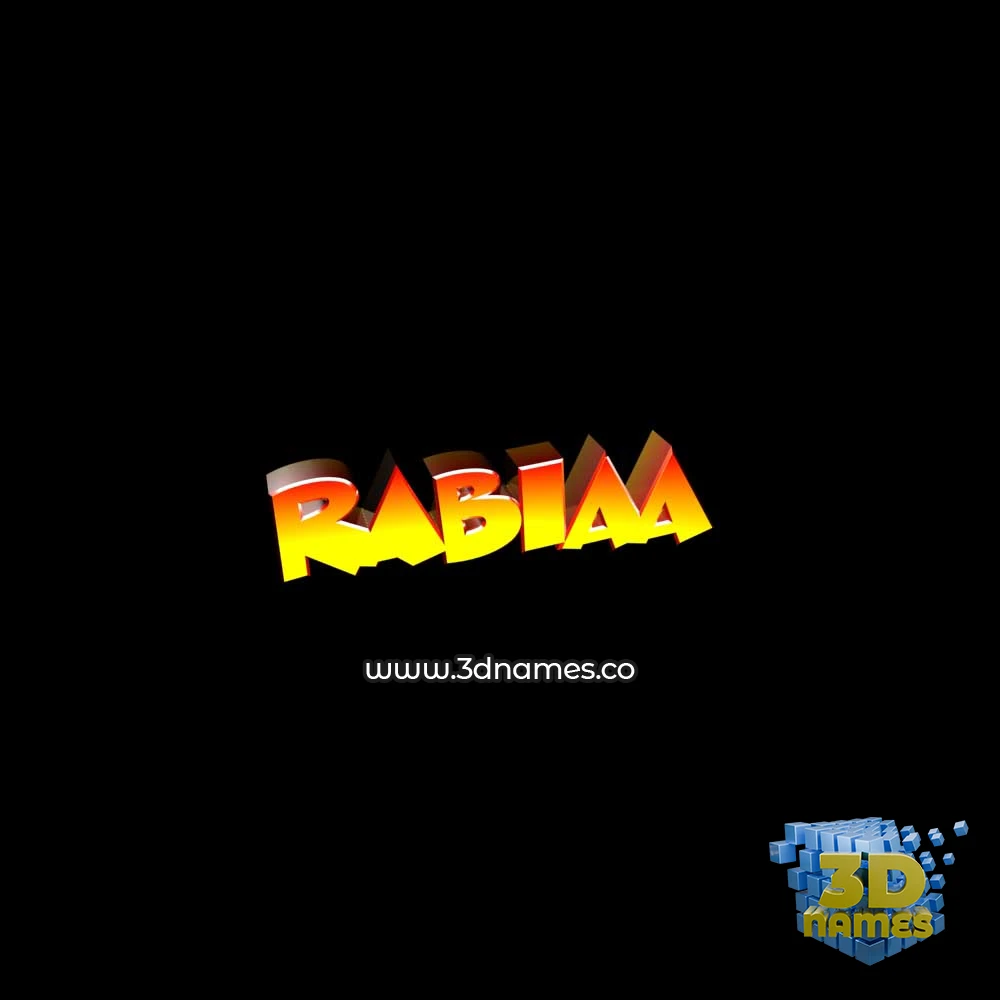 rabiaa in Black Background style - 3D name wallpaper