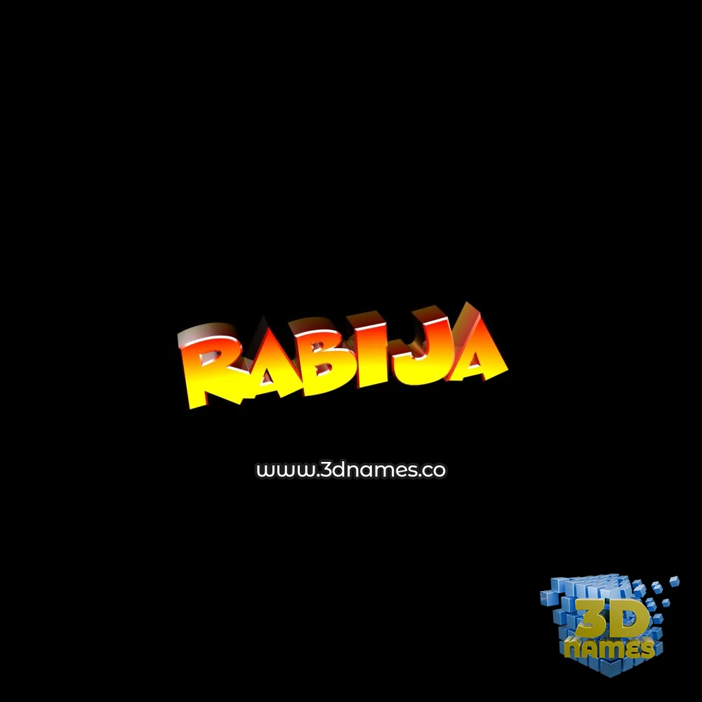 rabija in Black Background style - 3D name wallpaper
