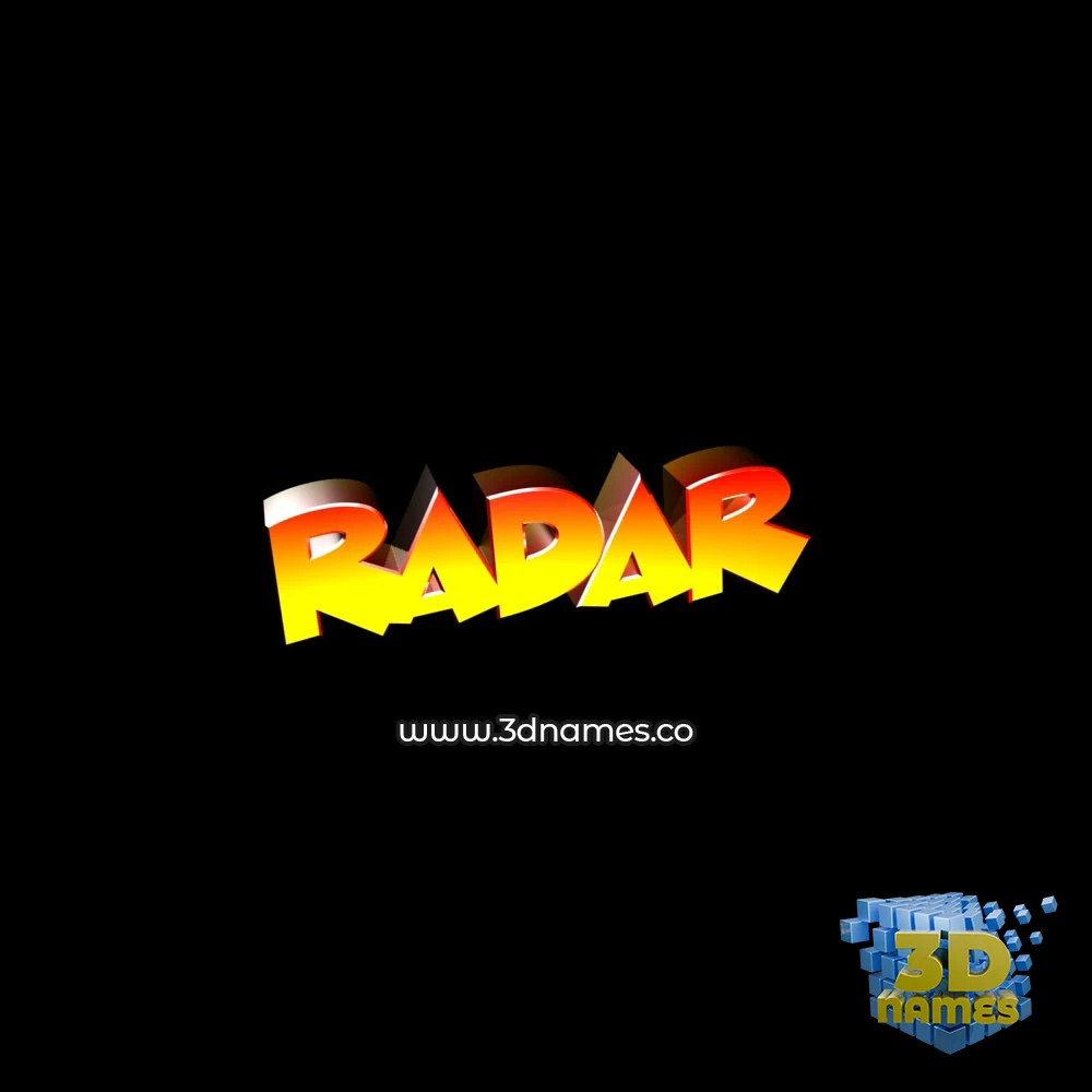 radar in Black Background style - 3D name wallpaper