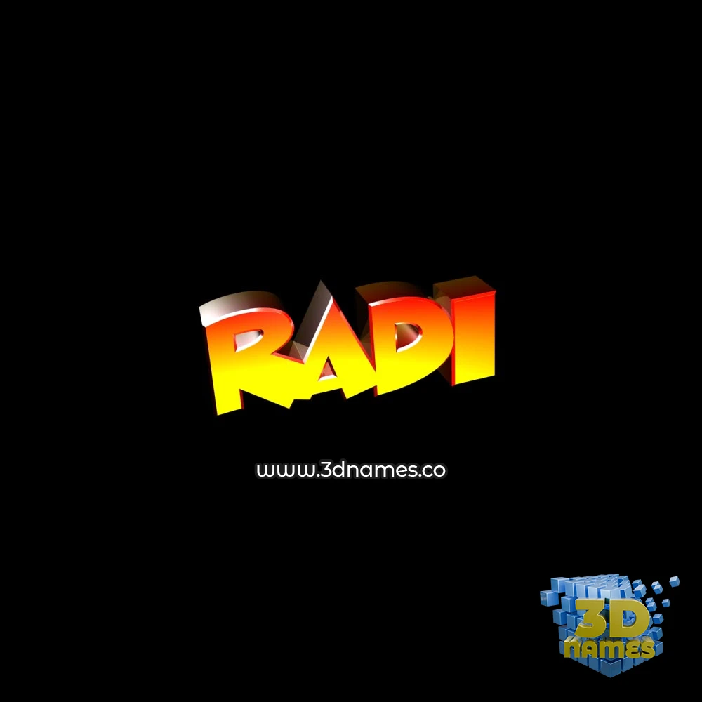 radi in Black Background style - 3D name wallpaper