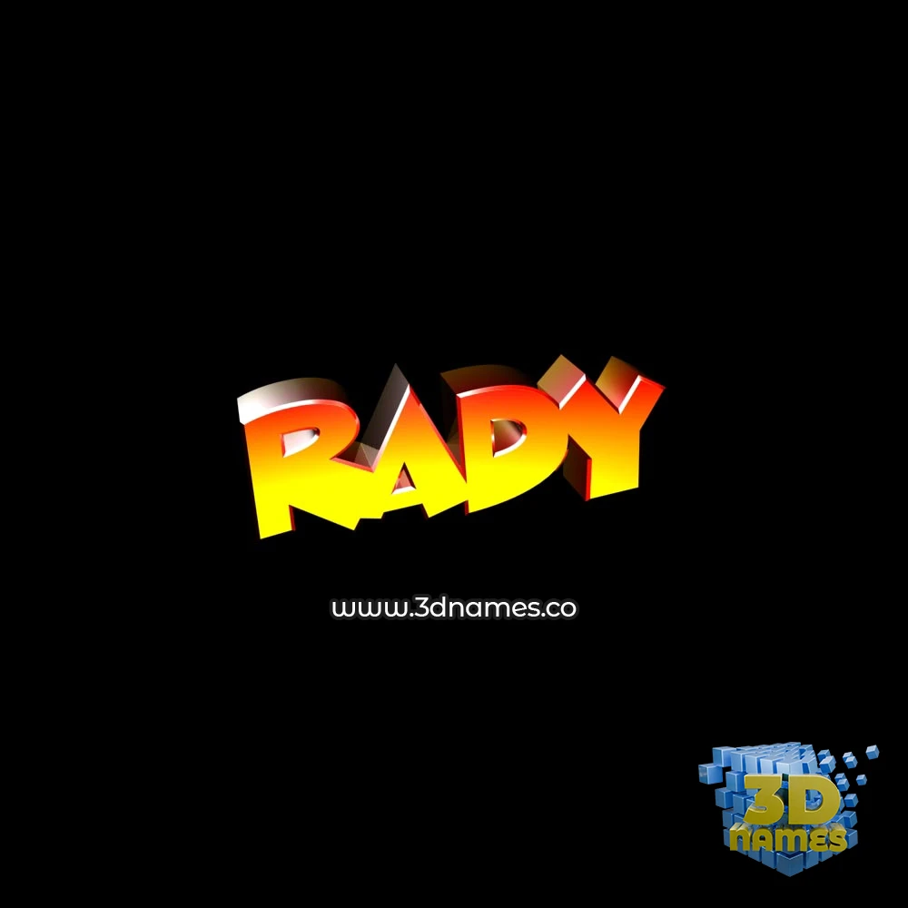 rady in Black Background style - 3D name wallpaper