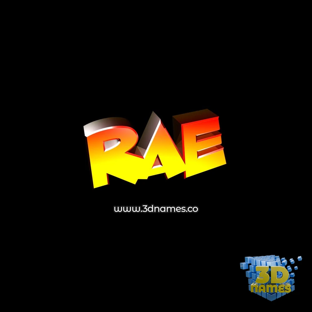 rae in Black Background style - 3D name wallpaper