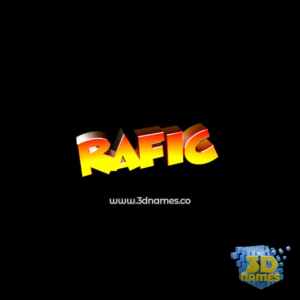 rafic in Black Background style - 3D name wallpaper