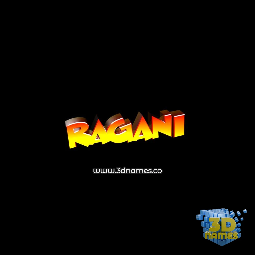 ragani in Black Background style - 3D name wallpaper