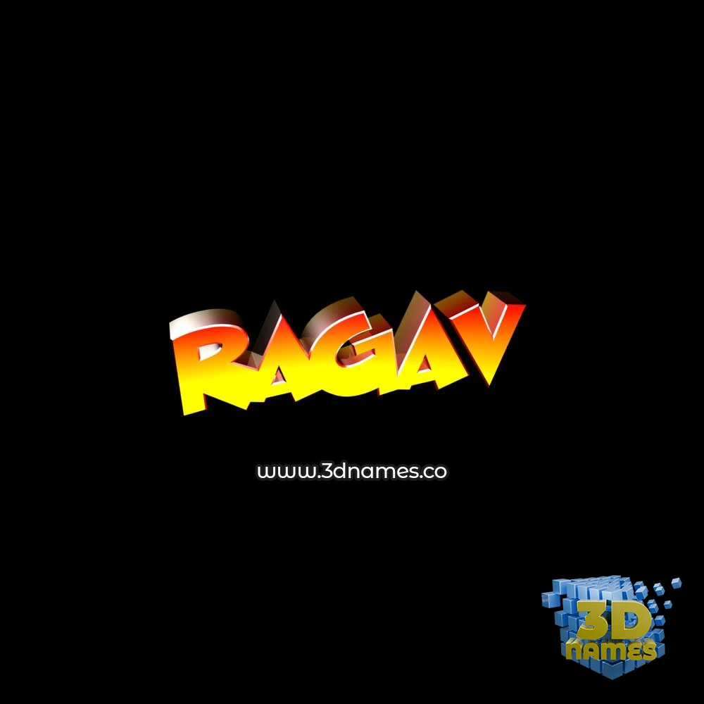 ragav in Black Background style - 3D name wallpaper