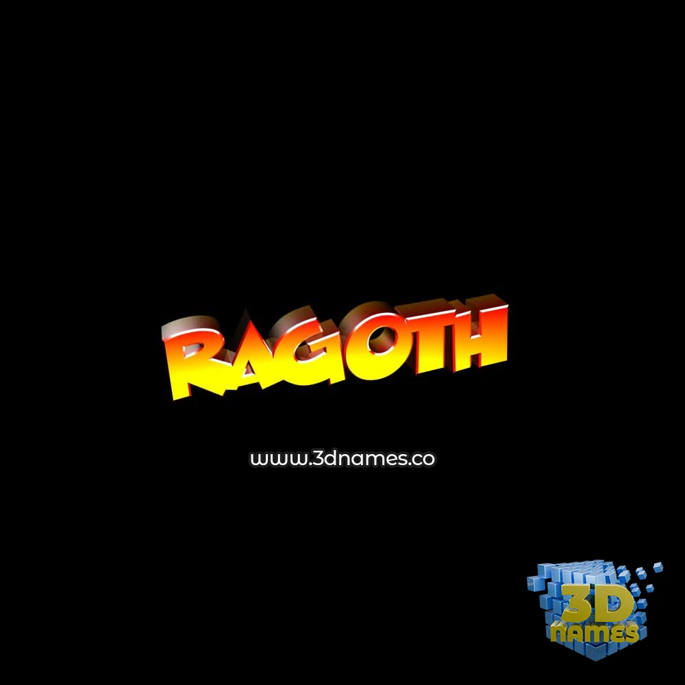 ragoth in Black Background style - 3D name wallpaper