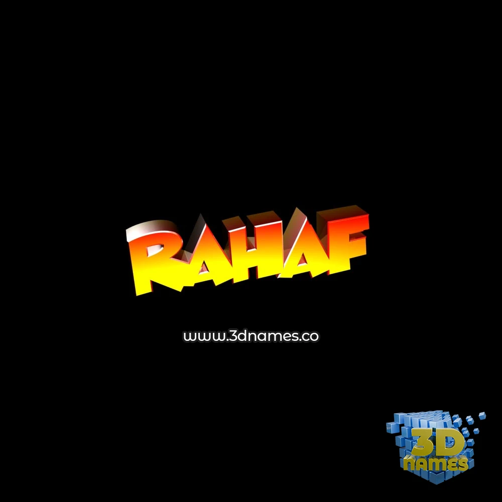 rahaf in Black Background style - 3D name wallpaper