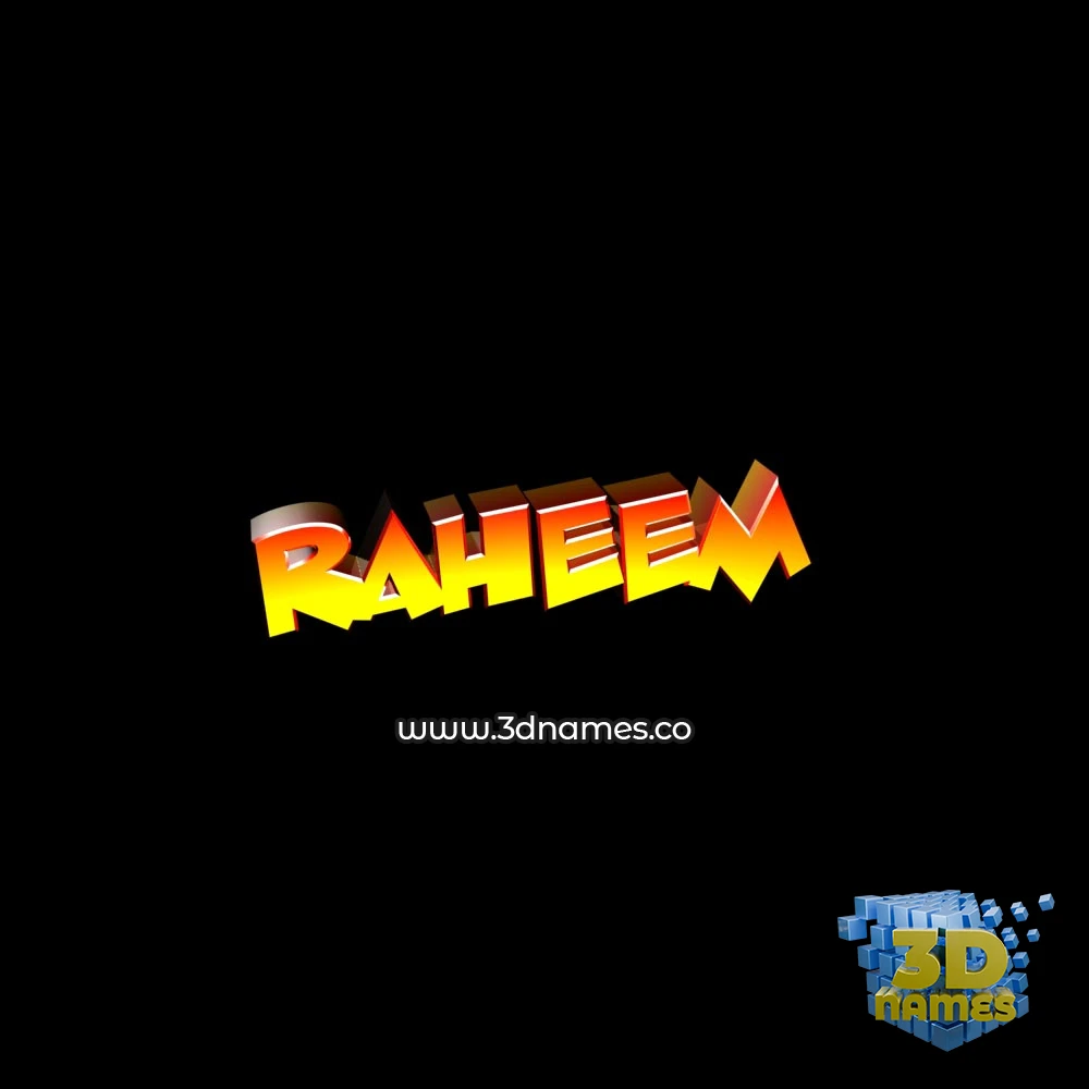 raheem in Black Background style - 3D name wallpaper