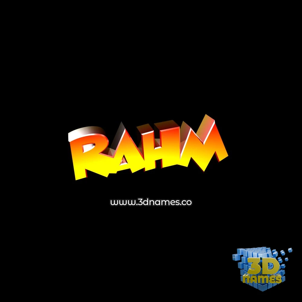 rahm in Black Background style - 3D name wallpaper