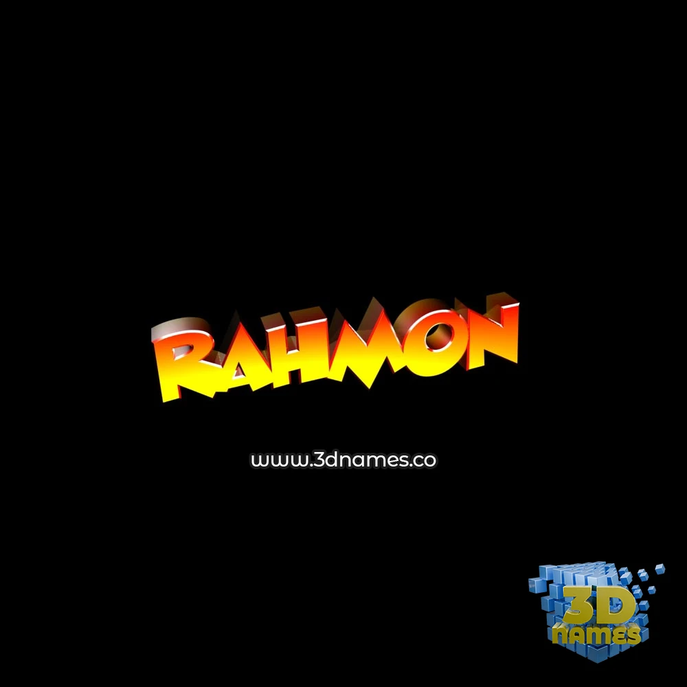 rahmon in Black Background style - 3D name wallpaper