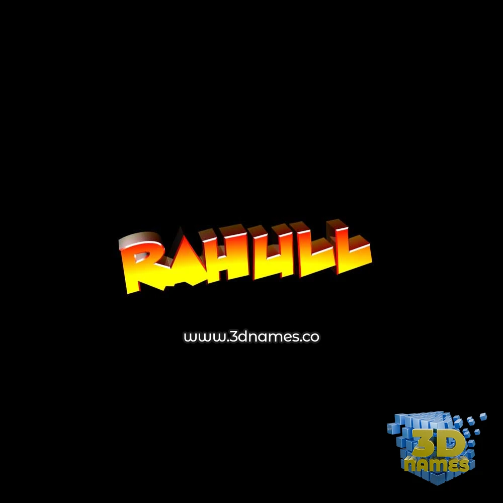 rahull in Black Background style - 3D name wallpaper
