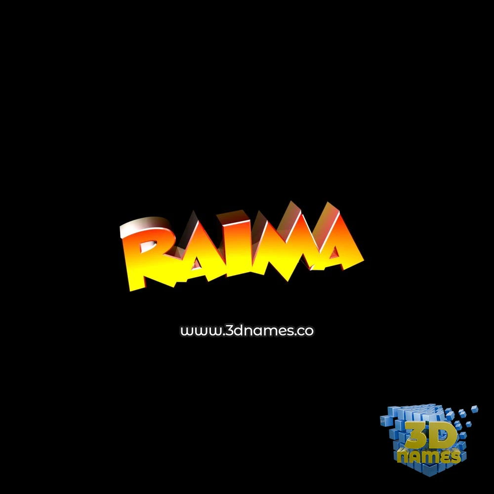 raima in Black Background style - 3D name wallpaper