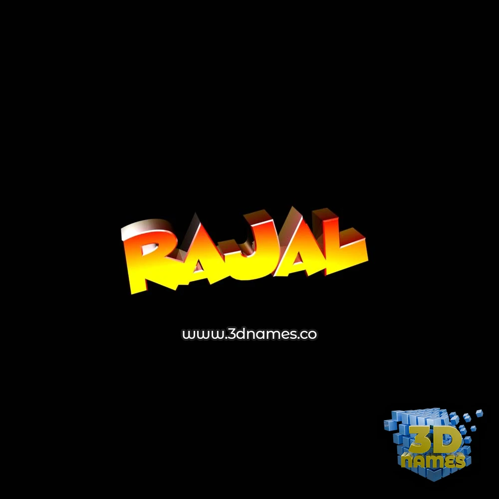 rajal in Black Background style - 3D name wallpaper