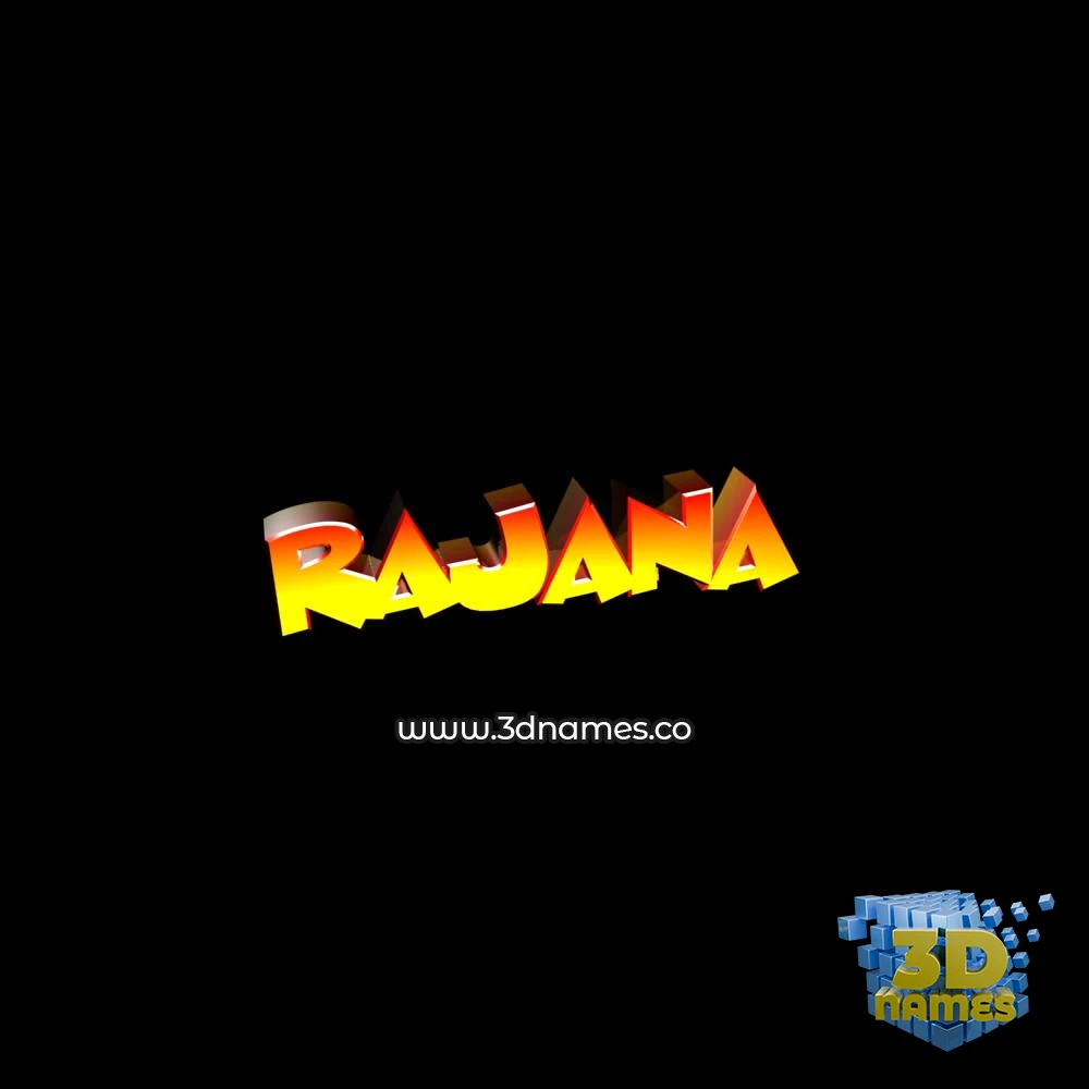 rajana in Black Background style - 3D name wallpaper