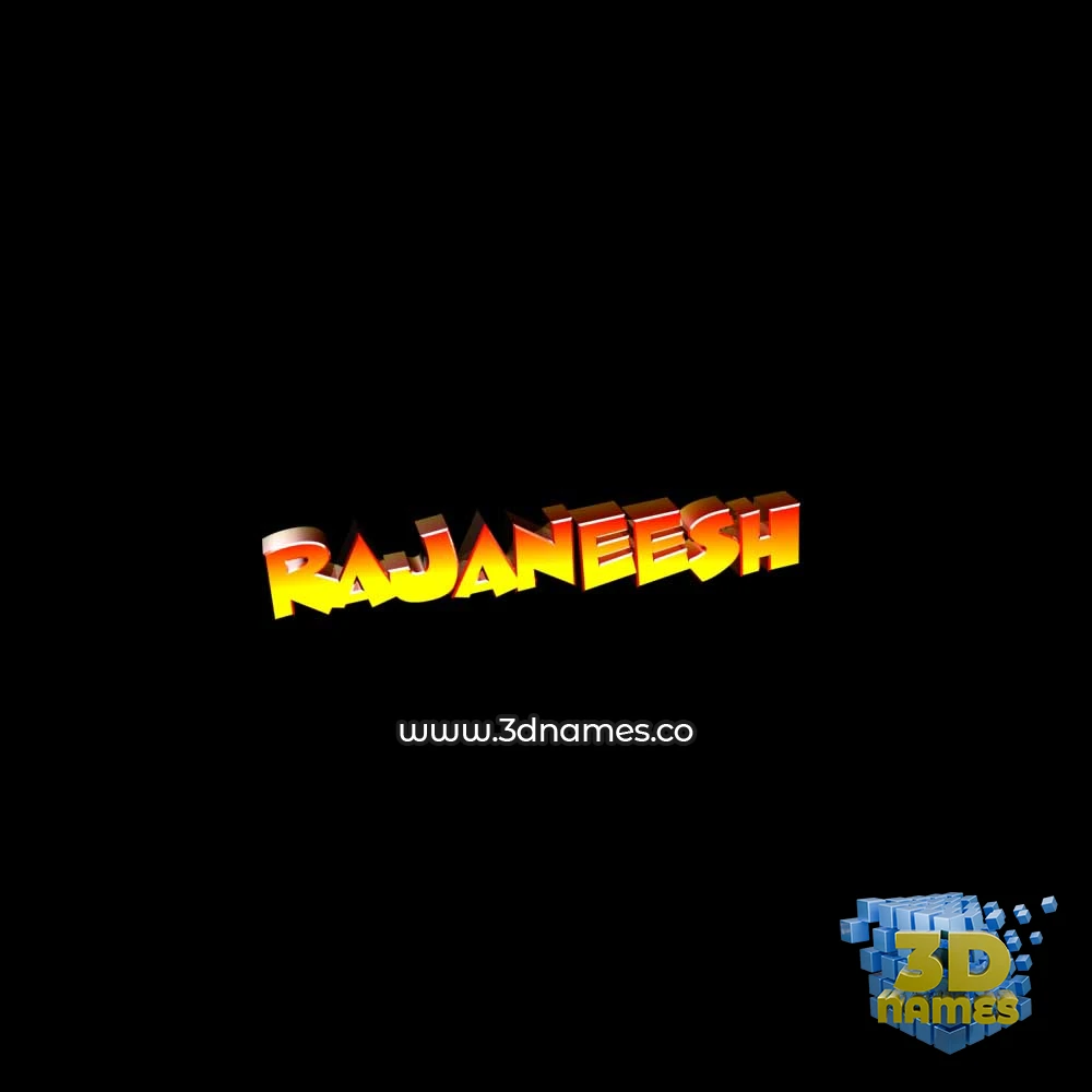 rajaneesh in Black Background style - 3D name wallpaper