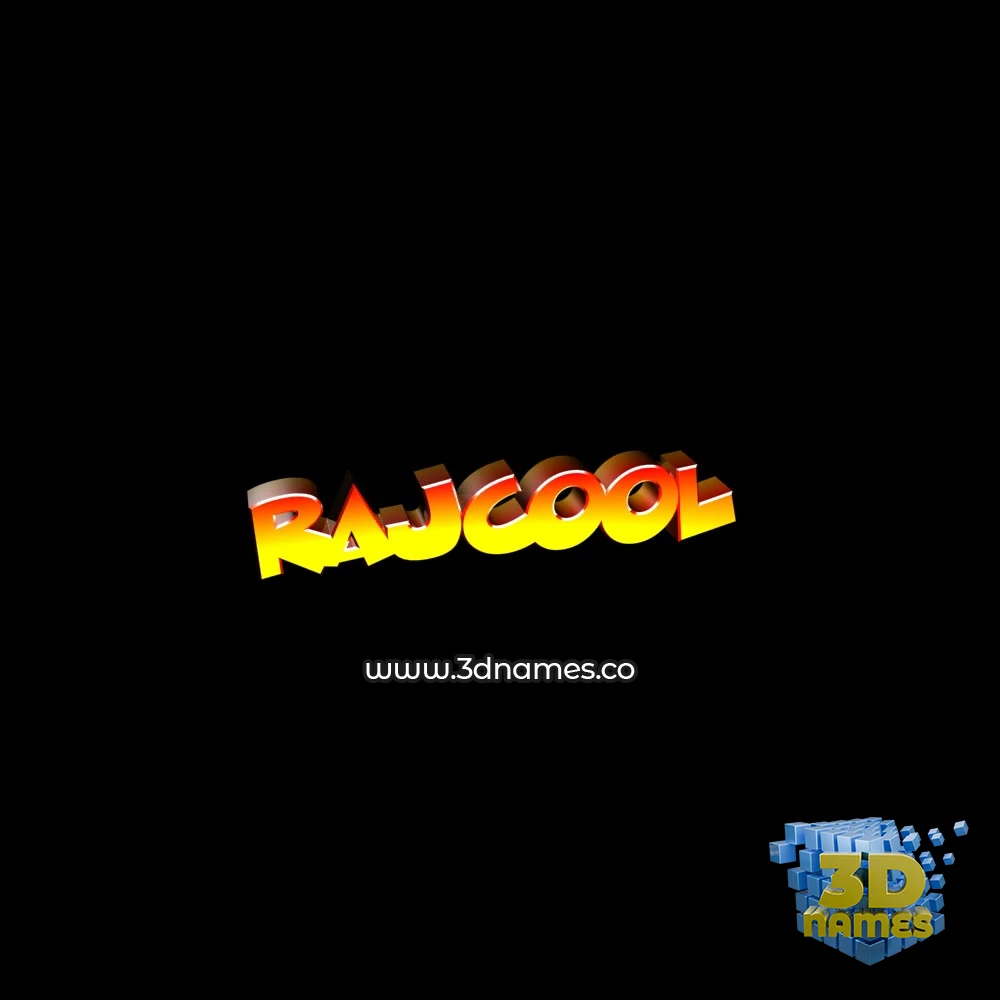 rajcool in Black Background style - 3D name wallpaper