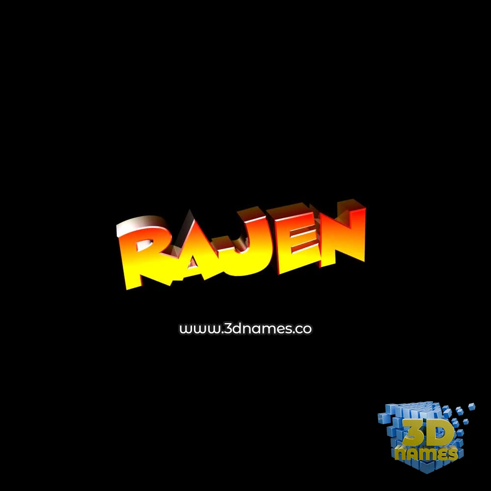 rajen in Black Background style - 3D name wallpaper