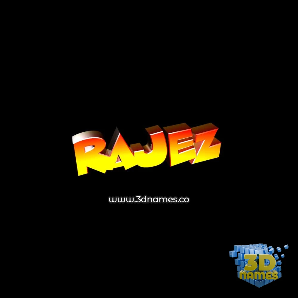 rajez in Black Background style - 3D name wallpaper