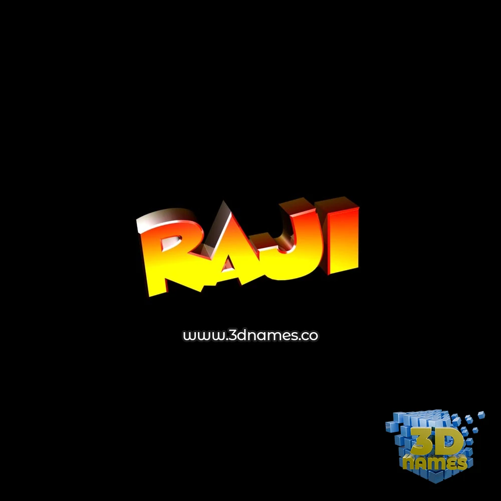 raji in Black Background style - 3D name wallpaper