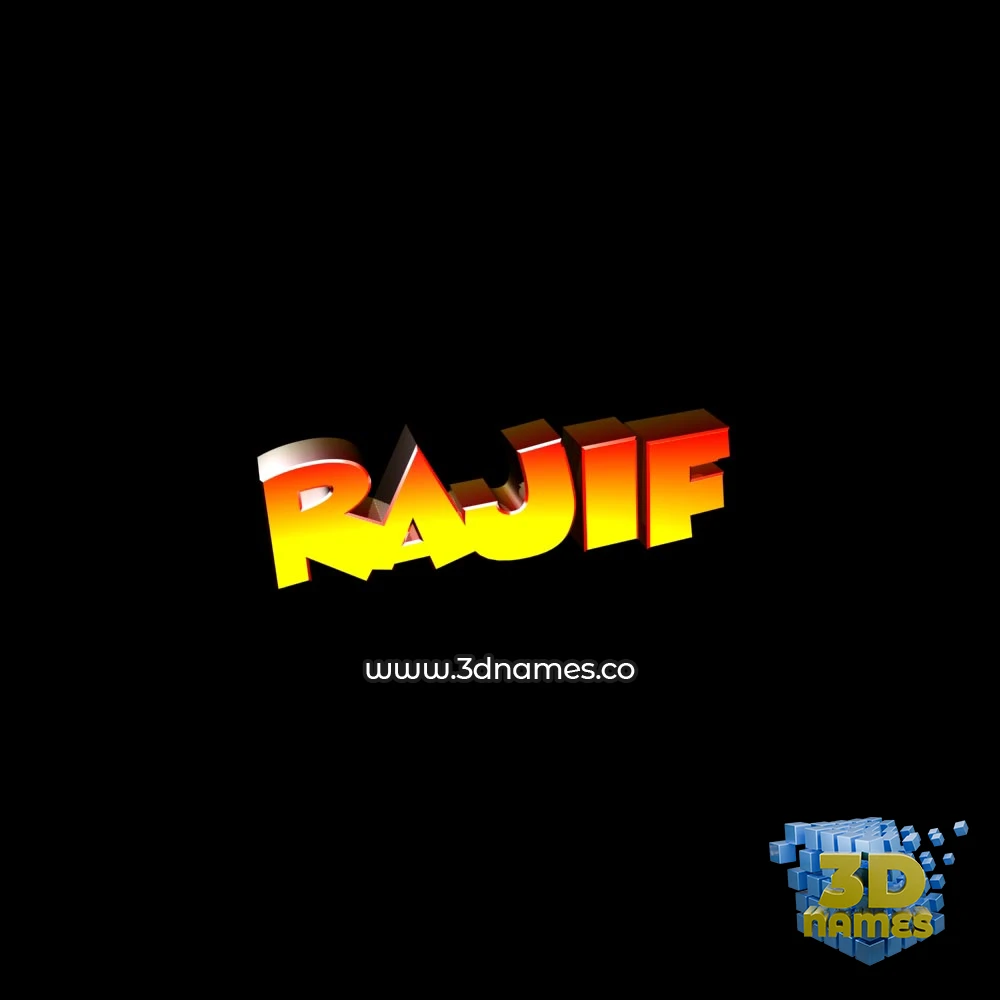 rajif in Black Background style - 3D name wallpaper