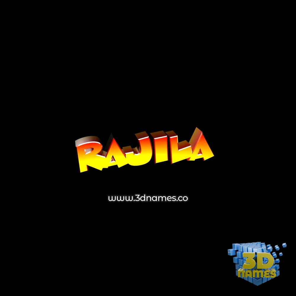 rajila in Black Background style - 3D name wallpaper