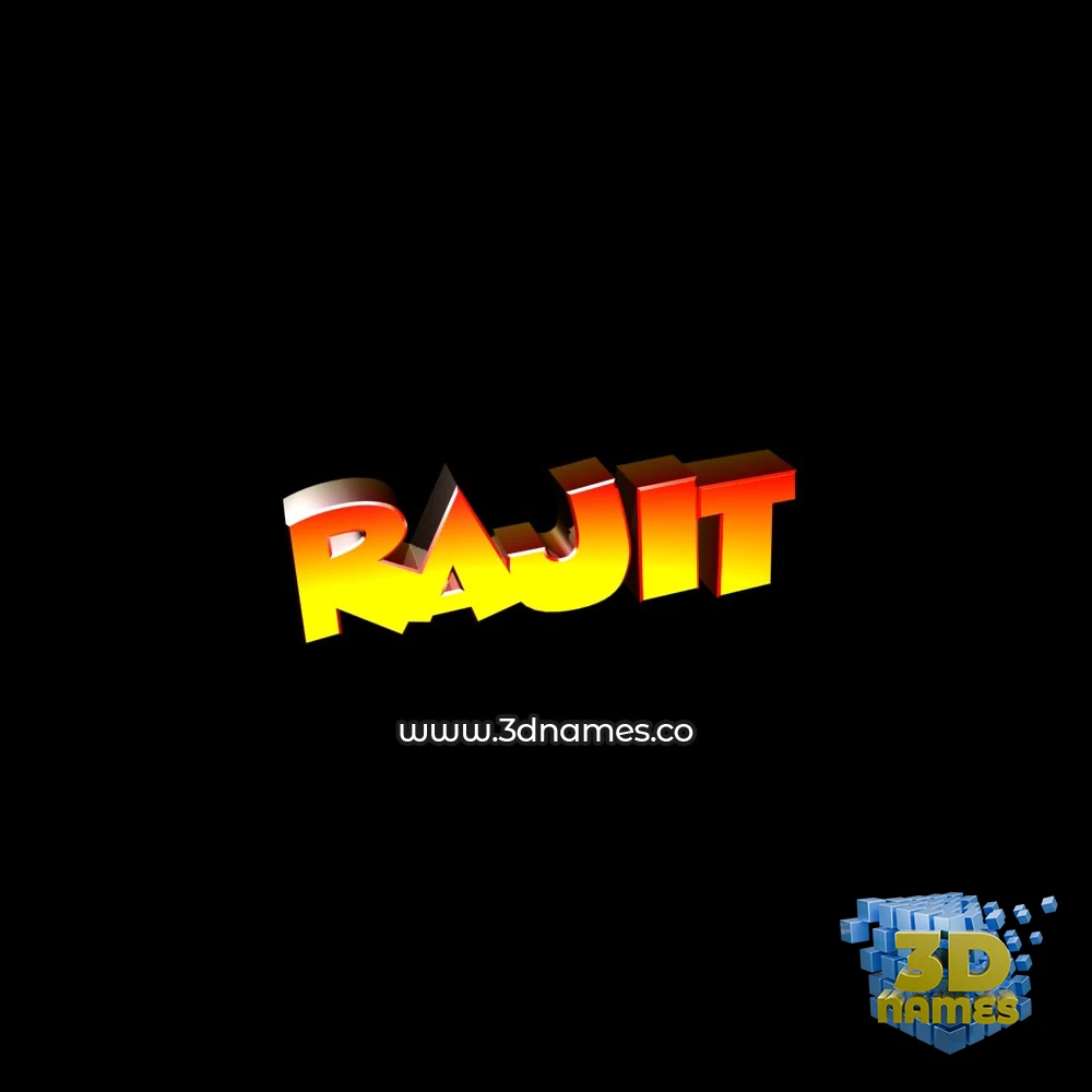 rajit in Black Background style - 3D name wallpaper