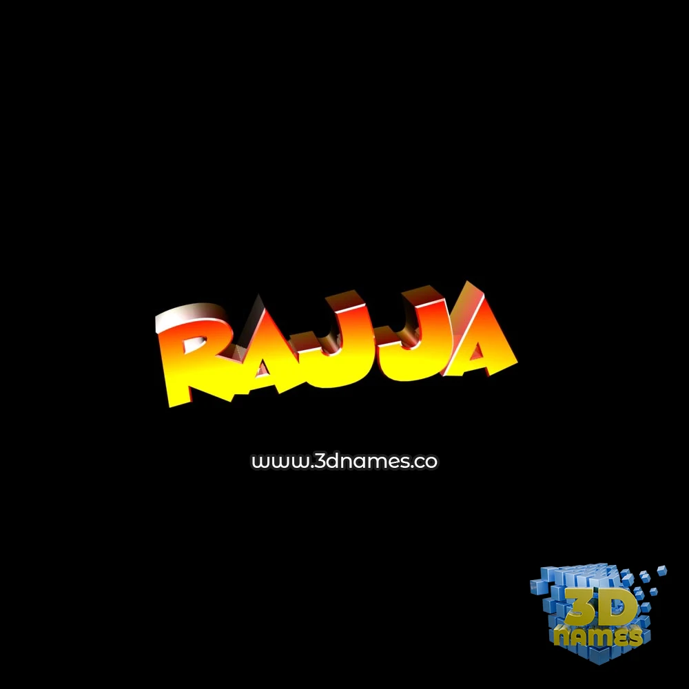 rajja in Black Background style - 3D name wallpaper