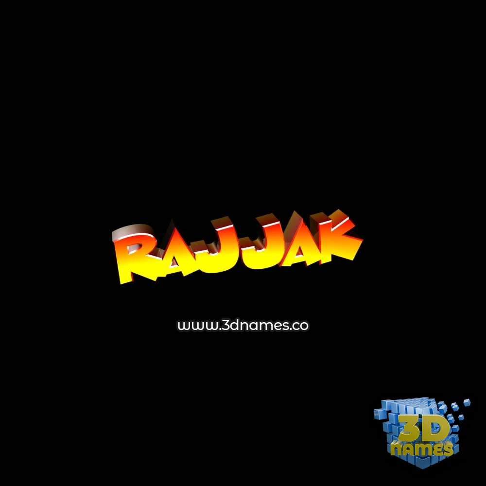 rajjak in Black Background style - 3D name wallpaper