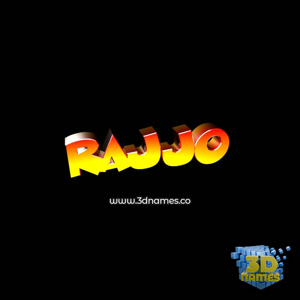 rajjo in Black Background style - 3D name wallpaper