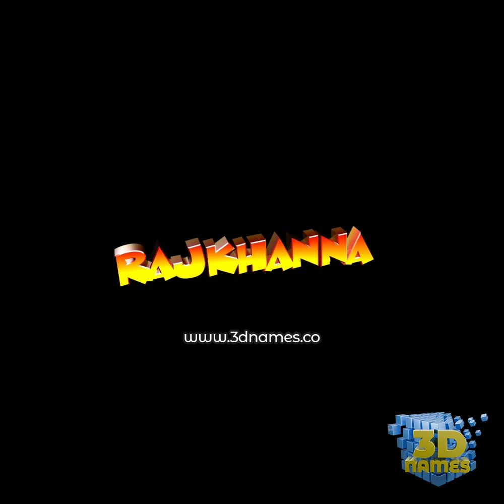 rajkhanna in Black Background style - 3D name wallpaper
