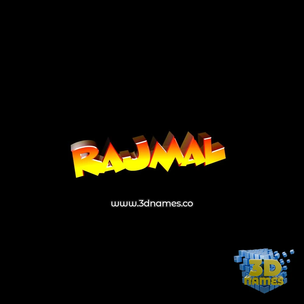 rajmal in Black Background style - 3D name wallpaper