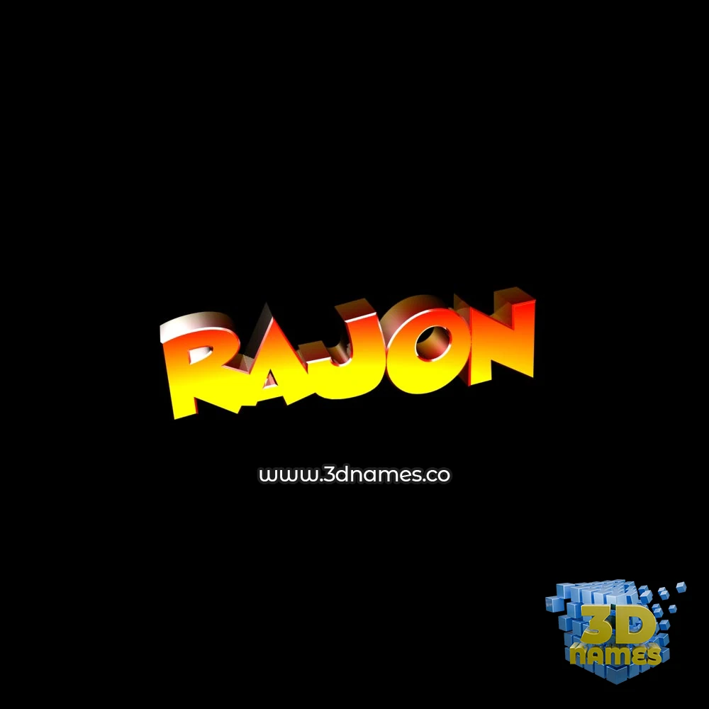 rajon in Black Background style - 3D name wallpaper