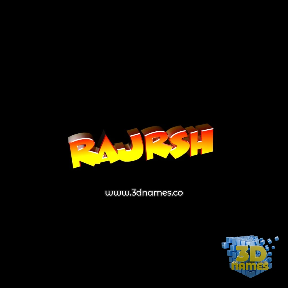 rajrsh in Black Background style - 3D name wallpaper