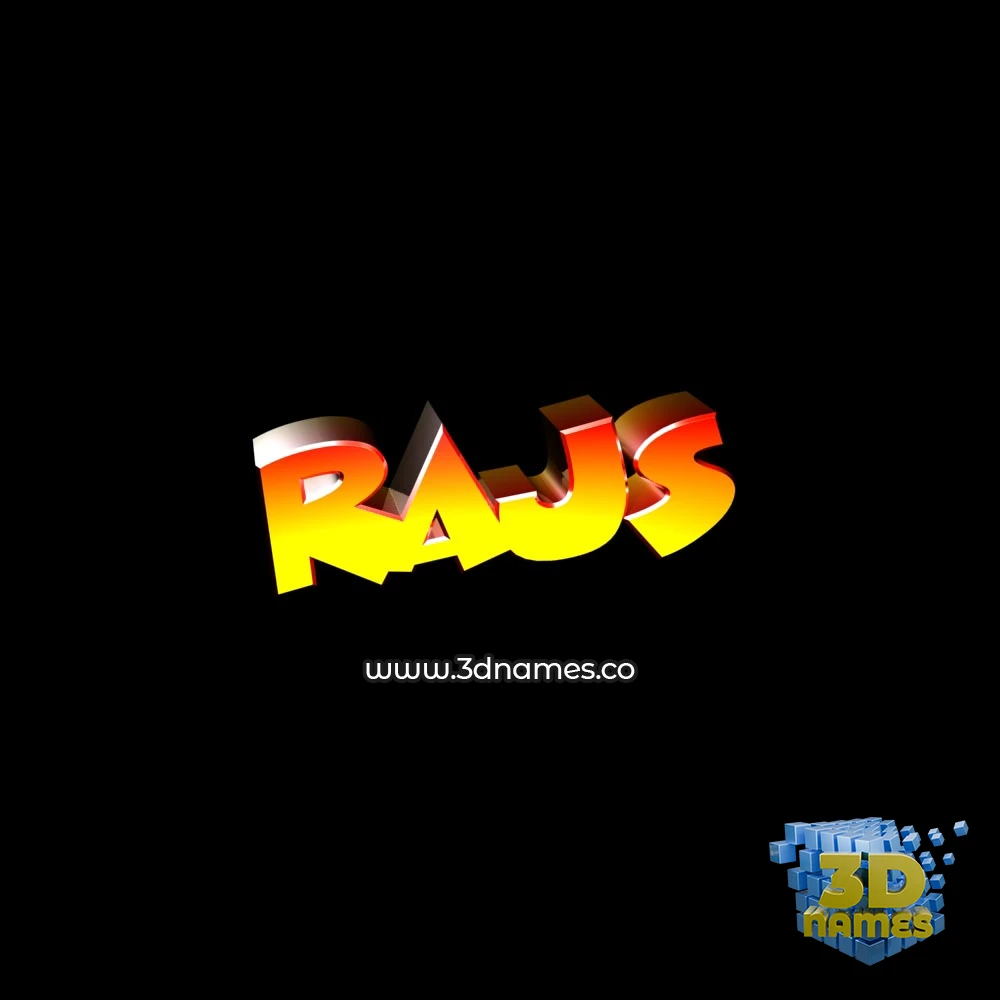 rajs in Black Background style - 3D name wallpaper